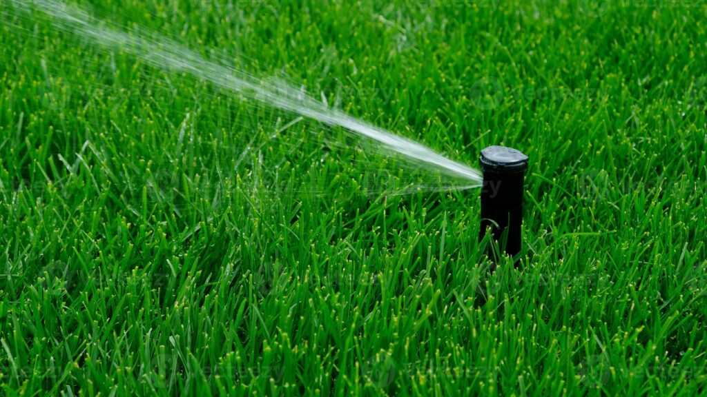 Irrigation system installed on soccer field